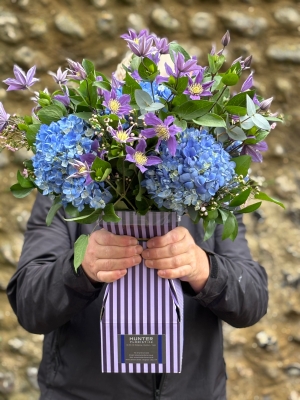 Blousy Hydrangea and Clematis.