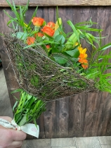 Seasonal yellow and oranges posy.